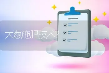 大葱施肥技术?