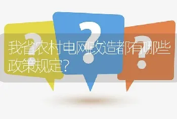 我省农村电网改造都有哪些政策规定?