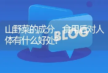 山野菜的成分、食用后对人体有什么好处?