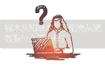 锯木灰和草木灰及稻壳灰肥效有什么不一样?