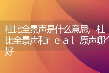 杜比全景声是什么意思