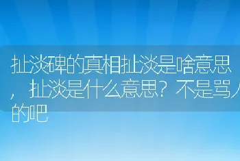 扯淡碑的真相扯淡是啥意思