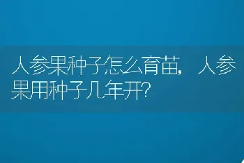 人参果用种子几年开