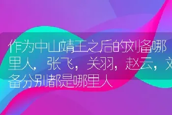 作为中山靖王之后的刘备哪里人