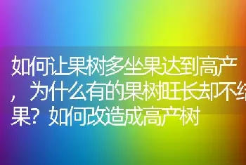 为什么有的果树旺长却不结果如何改造成高产树