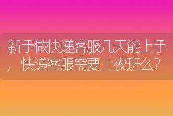 快递客服需要上夜班么