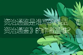 《资治通鉴》的作者是谁