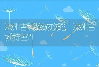 滦州古城特色