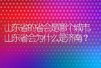 山东省会为什么是济南