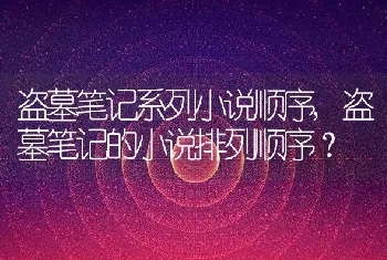 盗墓笔记的小说排列顺序