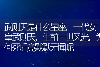 武则天是什么星座