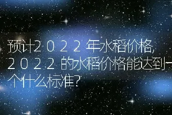 2022的水稻价格能达到一个什么标准