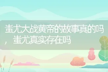 蚩尤大战黄帝的故事真的吗