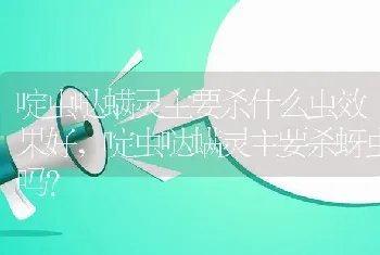 啶虫哒螨灵主要杀蚜虫吗