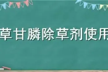 滴酸草甘膦除草剂使用方法