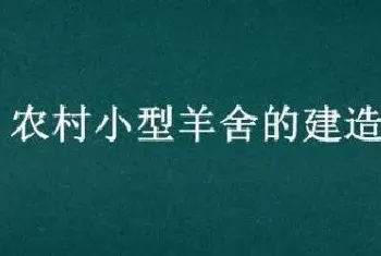 农村小型羊舍的建造