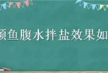 黄颡鱼腹水拌盐效果如何