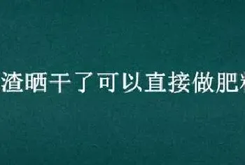 豆渣晒干了可以直接做肥料吗