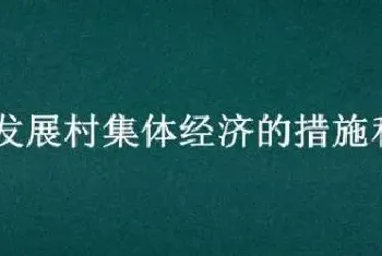 如何发展村集体经济的措施和办法